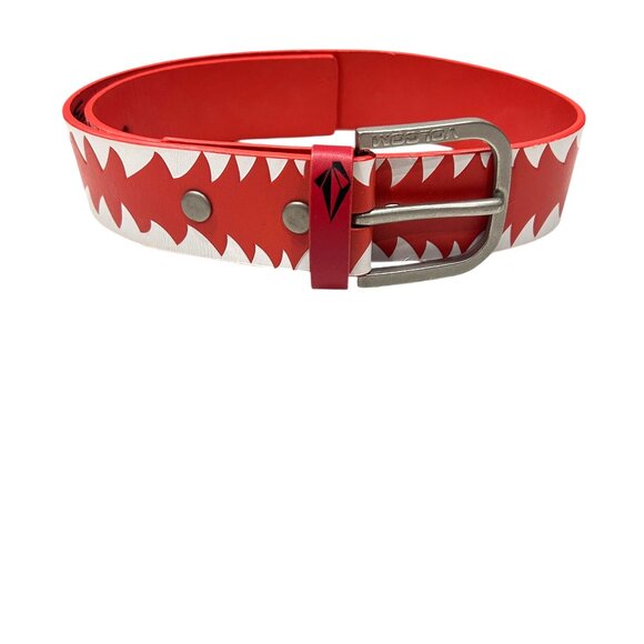 Volcom Boys Josta Creature PU Belt Youth Red White Sz 22 / 28.5" Teeth Graphic - Picture 5 of 5